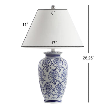 Juliana 26.25" Chinoiserie Ceramic LED Table Lamp - JONATHAN Y
